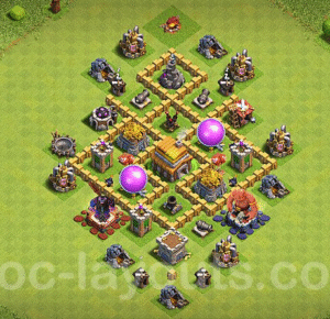 Anti 3 Stars Base TH5 with Link, Hybrid – best plan – Clash of Clans 2025 – (#145)